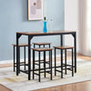 5Pcs Modern Bar Table & 4 Stools Breakfast Kitchen Dining Set Bar Bistro Wood BN