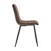 2 Pcs Brown Faux Leather/PU/ Velvet Dining Chairs Lint Chair Padded Dining Room