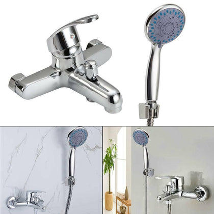 Luxury Bathroom Chrome Sink Bath Filler Tap Shower Mixer Taps with Hand Held UK