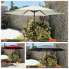 2.5M/2.7M/3M Garden Parasol Umbrella Round Sun Shade Outdoor Patio Crank Tilt