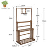 Large 3 Tier Wooden Plant Stand Hanging Flower Pot Shelf Bottom Shoes Rack Tidy