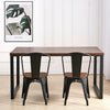 Rectangle Dining Table Industrial Wooden Top Steel Legs 150x90cm Home Furniture