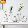 Creative Art Style Retro Iron Line Flowers Vase Metal Plant Holder -