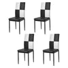 Black White Dining Table and 4 Dining Chairs Set Kitchen Living Room Dining Room