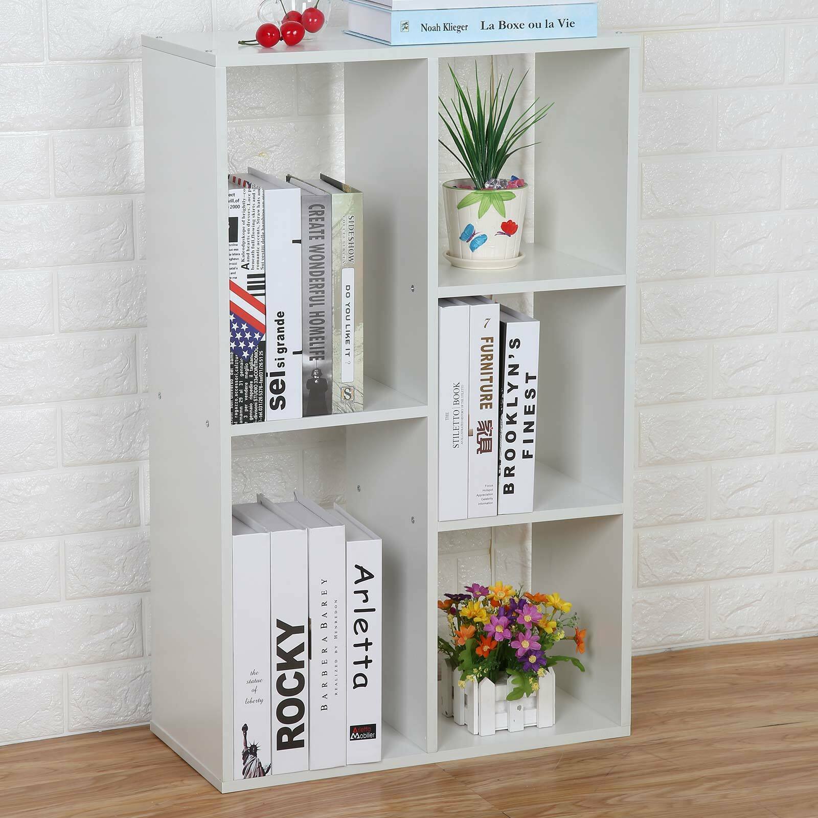 Shelving Home Office Book Shelf 5 Cube Storage Bookcase Display Wood Furniture