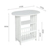Drop Leaf Table Foldable Magazines Rack Shelf Sofa Side End Storage Stand White