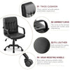 Small PU Home Office Chair Computer Task Chair Swivel Chair Meeting Room Black
