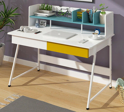 Computer Desk With Storage Drawers PC Laptop Office Desk Home Gaming Table Shelf