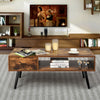 Coffee Table Mid-Century Modern Accent Desk w/1 Drawer & Storage Shelf Reception