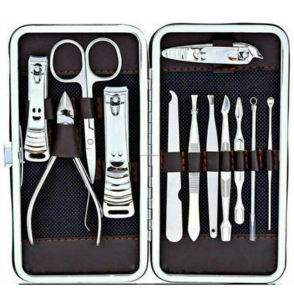12PCS NAIL CARE KIT CUTTER SET CLIPPERS MANICURE PEDICURE CUTICLE TOOL TRAVELING