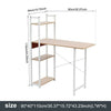 Home Wood Computer Desk PC Laptop Table Office Study Simple Workstation Shelves