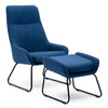 JACOBSEN OCCASIONAL FABRIC LOUNGE MODERN METAL LEGS ACCENT CHAIR WITH STOOL