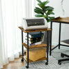 Printer Stand Open Storage Shelves Adjustable Height w/Wheels Home Office HOOBRO