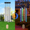 Solar Powered Colour Changing LED Hanging Wind Chime Glass Tube Lights Decor