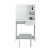 White Dressing Table Vanity Set Makeup Desk Stool Mirror Drawer for Adults Kids