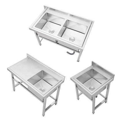 Commercial Kitchen Sink Free Standing Stainless Steel Catering Washing Pre Table