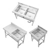 Commercial Kitchen Sink Free Standing Stainless Steel Catering Washing Pre Table