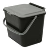 Black & Silver Grey 5L Kitchen Compost Caddy/Food Recycling Waste Bin – 5 Litre