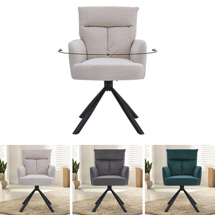 Velvet Swivel Dining Chairs Padded Seat Accent Armchair Home & Office Metal Legs