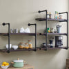 Iron Pipe Shelf Retro DIY Wall Mounted Bracket 2Pcs 3 Tiers Industrial Floating