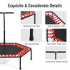 Folding Fitness Trampoline Adults Kids Exercise Bouncer W/ Adjustable Handrail