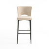 LILY VELVET BREAKFAST BAR STOOL PADDED SEAT METAL LEGS KITCHEN BAR