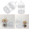 Metal Birdcage Large Round White Bird Cage Flower Pot Candle Holder Wedding Deco