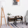 Rustic Bedside Cabinet Set of 2 Vintage Industrial Side end Tables Metal Legs