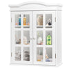 Wall-mounted Bathroom Cabinet Double Door 3 Tiers Medicine Storage Organizer