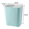 Kitchen Recycling Bin 15L Double Plastic 2 Section Compartment Press Top Dustbin