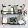 Vintage Style Rustic Shabby Chic Metal Wall Shelf Storage Unit Bathroom Cabinet