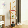 Garment Clothes Coat Rack Stand Wooden Tree Hanger Bag Hat Hook Holder Standing