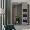 Large Ornate Garden Mirror Rustic Metal Frame Indoor Outdoor Arch Floral Decor