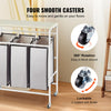 3-Section Laundry Sorter Cart Rolling with Ironing Board & Removable Bags