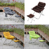 Folding Sleeper Chair with Stool Tufted Fabric Recliner Leisure Lounge Lazy Sofa