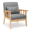 Mondeer Armchair Sofa Linen Wood Frame w/Cushion Lounge Living Room Dark Gray