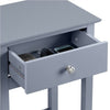 Wooden Side End Table, Bedside Table with Drawer & Shelf Grey Nightstand Bedroom