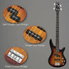 Glarry Electric Bass Guitar 4 String 24Frets Split Single Pickup Full Set Sunset