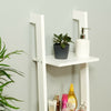 3 TIER WHITE LEANING LADDER WALL SHELF SHELVING/BOOKCASE DISPLAY UNIT