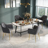 1/2/4/6pcs Grey Velvet Dining Chairs Metal Legs Office Room Reception Restaurant