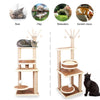 Cat Tree Activity Center Kitten Climbing Tower Grey Scratching Post Plush Basket