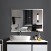 Plain Bathroom HD Mirror Modern Rectangular Frameless Wall Mounted Bevelled Edge