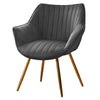 2pcs Dining Chairs Grey Velvet Padded Seat w/Gold Metal Legs Kitchen Restaurant