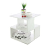 2Tier Coffee Tea Table Square Side Desk Bedroom Nightstand with Storage Shelf