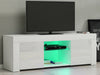 Modern White TV Cabinet Stand Unit 2 Doors Sideboard with LED Lights Living Room