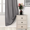 2 Panels Grey Curtains Polyester Ready Made Ring Top Bedroom Curtains Blackout