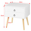 Bedside Table Nightstand Cabinets with 2 Drawers Bedroom Furniture Storage MDF