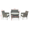 Rattan Garden Furniture Set 4 Piece Chairs Sofa Outdoor Dining Table Bench Patio