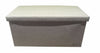 2 SEATER DOUBLE LARGE OTTOMAN FAUX LINEN FOLDING STORAGE TOY BOX POUFFE 4COLOURS