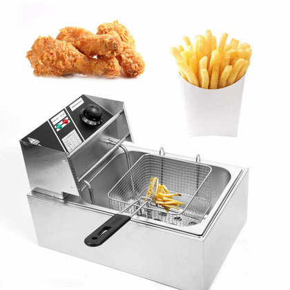 10L 2500W Commercial Electric Deep Fryer Fat Chip Single Tank Home Kitchen